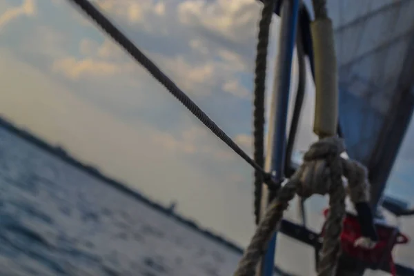 Bootsfahrt Auf Dem Meer Morgen — Stockfoto