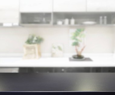 Masa üstü ve arka plan bulanıklık mutfak Oda