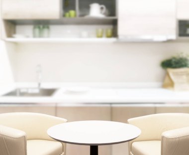 Masa üstü ve arka plan bulanıklık mutfak Oda