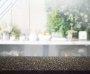 Masa üstü ve arka plan bulanıklık mutfak Oda