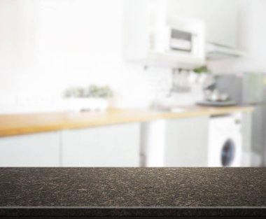 Masa üstü ve arka plan bulanıklık mutfak Oda