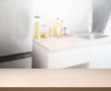 Masa üstü ve arka plan bulanıklık mutfak Oda