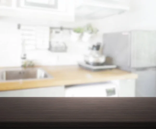 Tischplatte Und Verschwimmen Küche Raum Des Hintergrunds — Stockfoto