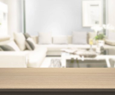 Arka planın Masa Üstü ve Bulanık Oturma Odası