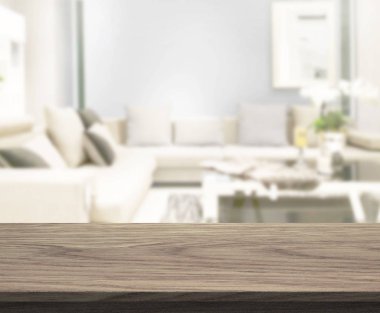 Arka planın Masa Üstü ve Bulanık Oturma Odası