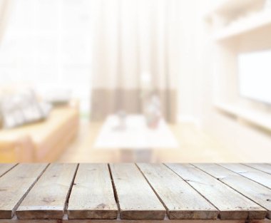 Arka planın Masa Üstü ve Bulanık Oturma Odası