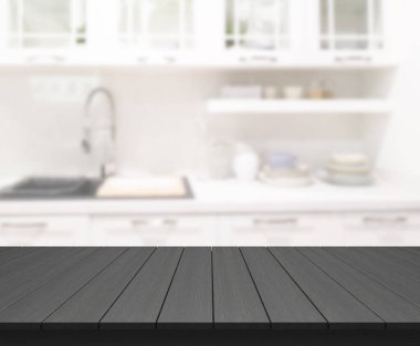 Masa üstü ve arka plan bulanıklık mutfak Oda