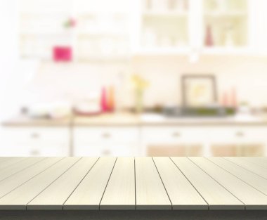 Masa üstü ve arka plan bulanıklık mutfak Oda