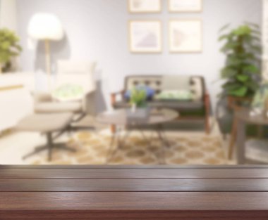 Arka planın Masa Üstü ve Bulanık Oturma Odası