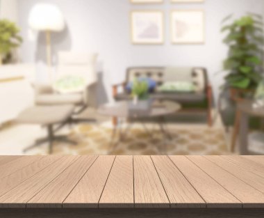 Arka planın Masa Üstü ve Bulanık Oturma Odası