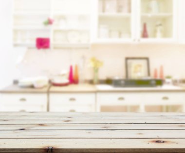 Masa üstü ve arka plan bulanıklık mutfak Oda