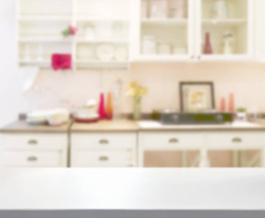 Masa üstü ve arka plan bulanıklık mutfak Oda