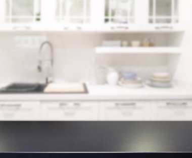 Masa üstü ve arka plan bulanıklık mutfak Oda