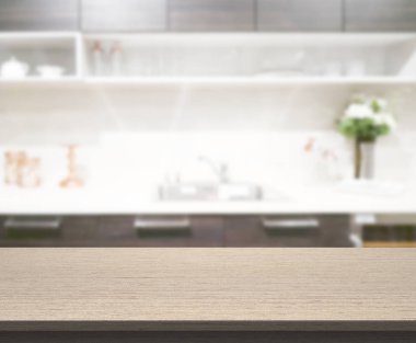 Masa üstü ve arka plan bulanıklık mutfak Oda