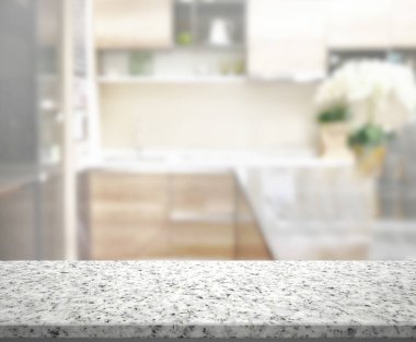 Masa üstü ve arka plan bulanıklık mutfak Oda