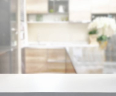 Masa üstü ve arka plan bulanıklık mutfak Oda