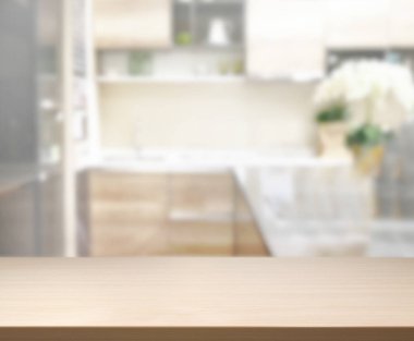 Masa üstü ve arka plan bulanıklık mutfak Oda