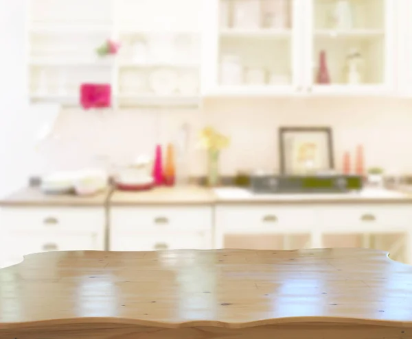 Tafelblad Blur Keuken Kamer Van Achtergrond — Stockfoto