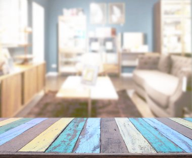 Arka planın Masa Üstü ve Bulanık Oturma Odası