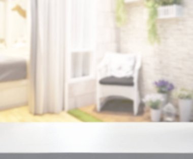 Arka planın Masa Üstü ve Bulanık Oturma Odası