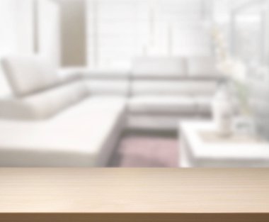 Arka planın Masa Üstü ve Bulanık Oturma Odası