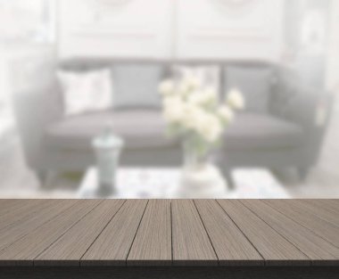 Arka planın Masa Üstü ve Bulanık Oturma Odası