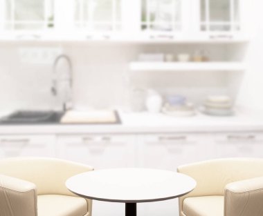 Masa üstü ve arka plan bulanıklık mutfak Oda