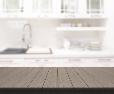 Masa üstü ve arka plan bulanıklık mutfak Oda