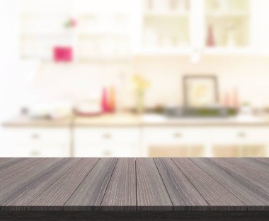 Masa üstü ve arka plan bulanıklık mutfak Oda
