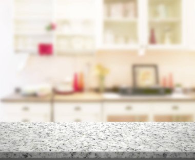Masa üstü ve arka plan bulanıklık mutfak Oda