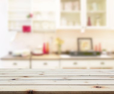 Masa üstü ve arka plan bulanıklık mutfak Oda