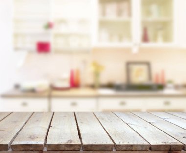 Masa üstü ve arka plan bulanıklık mutfak Oda