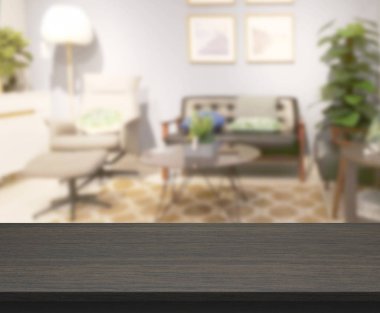 Arka planın Masa Üstü ve Bulanık Oturma Odası