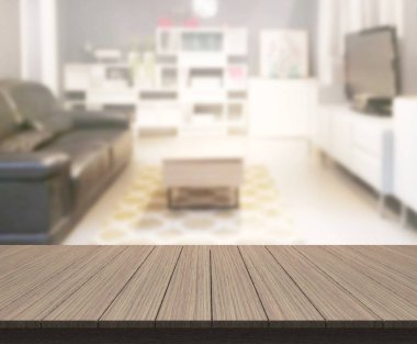 Arka planın Masa Üstü ve Bulanık Oturma Odası