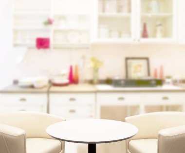 Masa üstü ve arka plan bulanıklık mutfak Oda