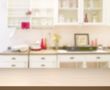 Masa üstü ve arka plan bulanıklık mutfak Oda