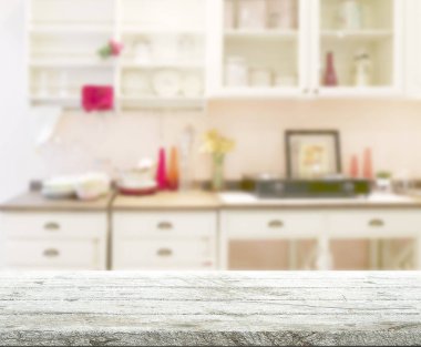 Masa üstü ve arka plan bulanıklık mutfak Oda