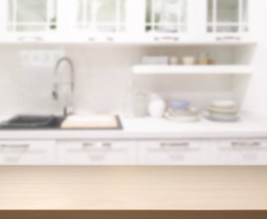 Masa üstü ve arka plan bulanıklık mutfak Oda