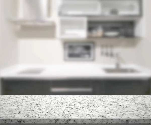 Tafelblad Blur Keuken Kamer Van Achtergrond — Stockfoto