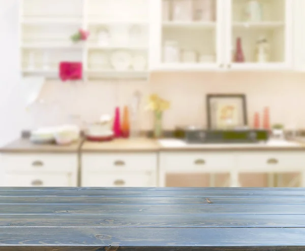 Tischplatte Und Verschwimmen Küche Raum Des Hintergrunds — Stockfoto