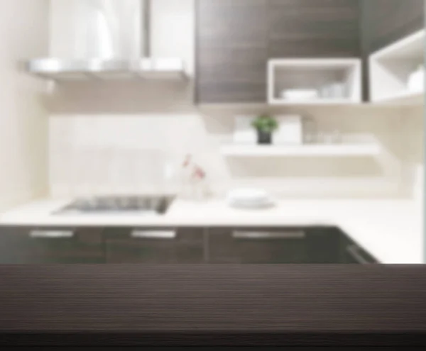 Table Top Blur Kitchen Room Background — Stock Photo, Image
