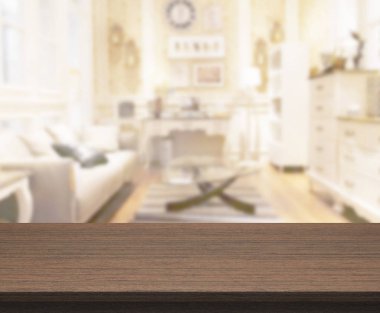 Arka planın Masa Üstü ve Bulanık Oturma Odası