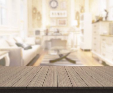 Arka planın Masa Üstü ve Bulanık Oturma Odası