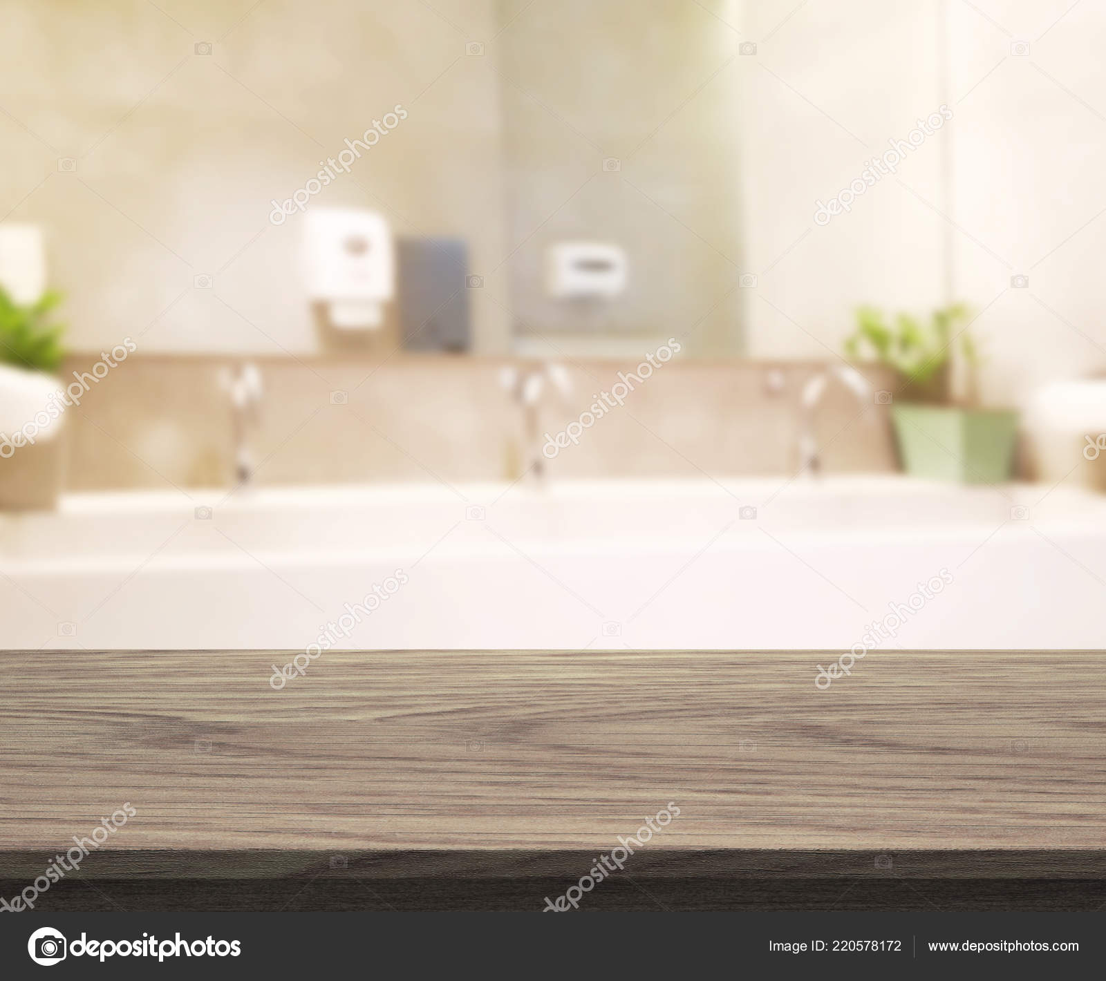 Download Table Top Blur Bathroom Background Stock Photo Image By C Nuttapoldpspt 220578172
