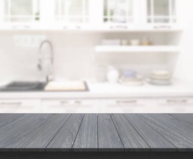 Masa üstü ve arka plan bulanıklık mutfak Oda