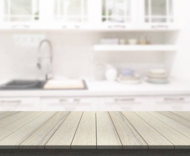 Masa üstü ve arka plan bulanıklık mutfak Oda