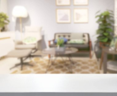 Arka planın Masa Üstü ve Bulanık Oturma Odası