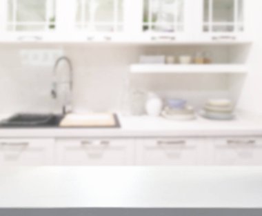 Masa üstü ve arka plan bulanıklık mutfak Oda