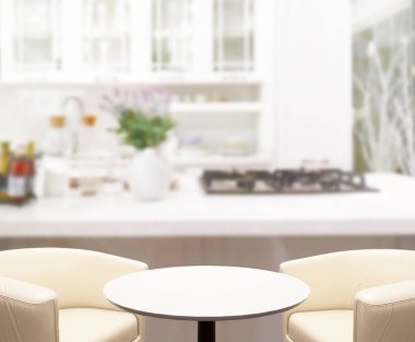 Masa üstü ve arka plan bulanıklık mutfak Oda