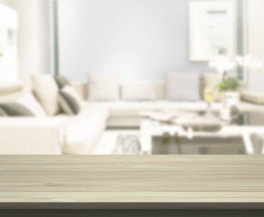 Arka planın Masa Üstü ve Bulanık Oturma Odası